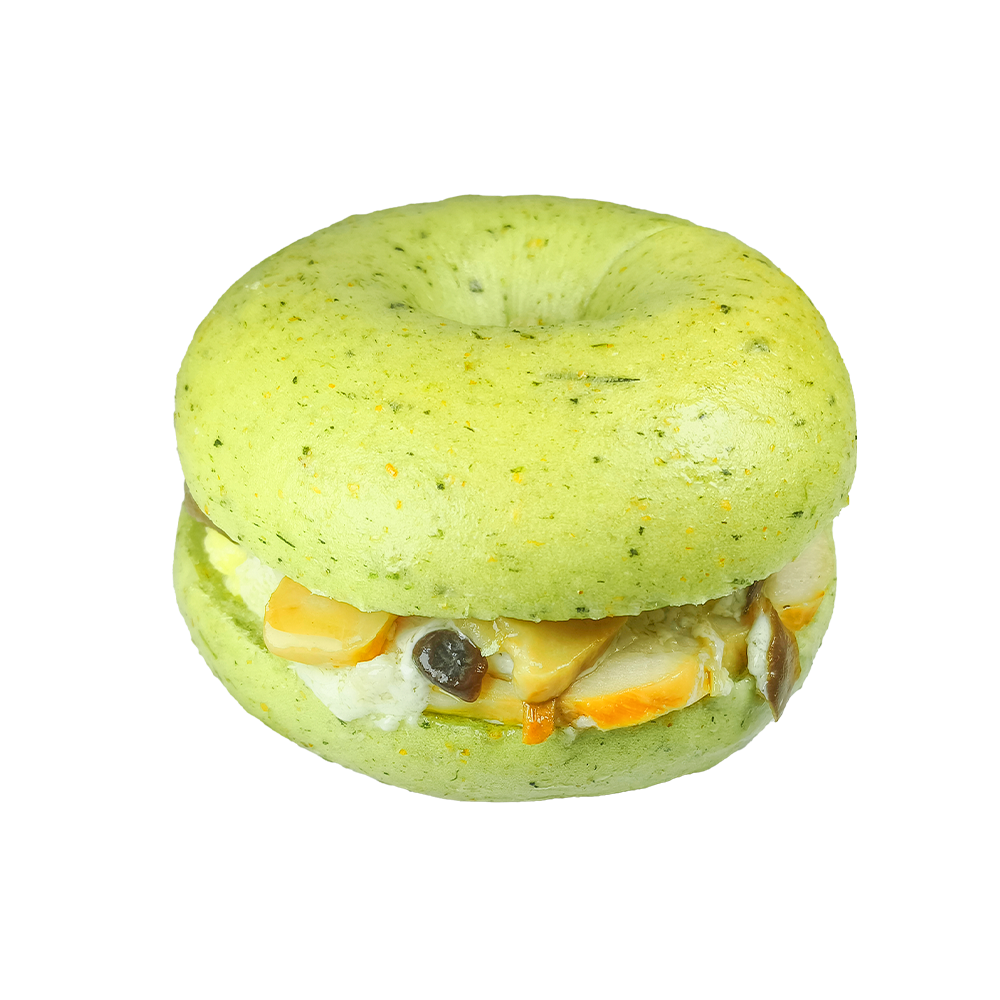 Spenat Kyckling Svamp Bagel